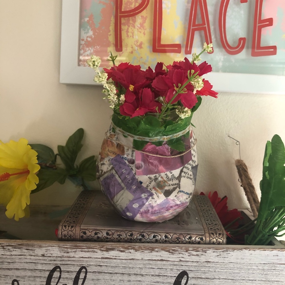Whimsical Curvy Faux Floral Decor Jar - Picture 2 of 16